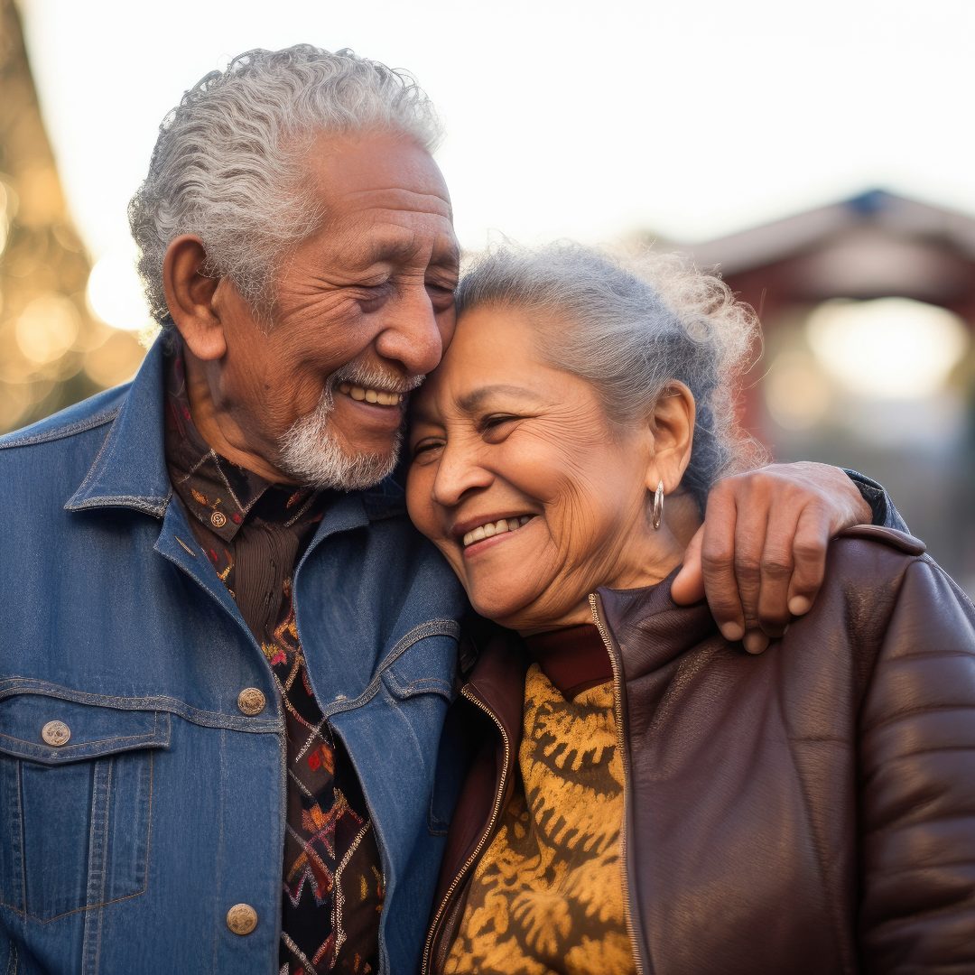 a man and woman smiling