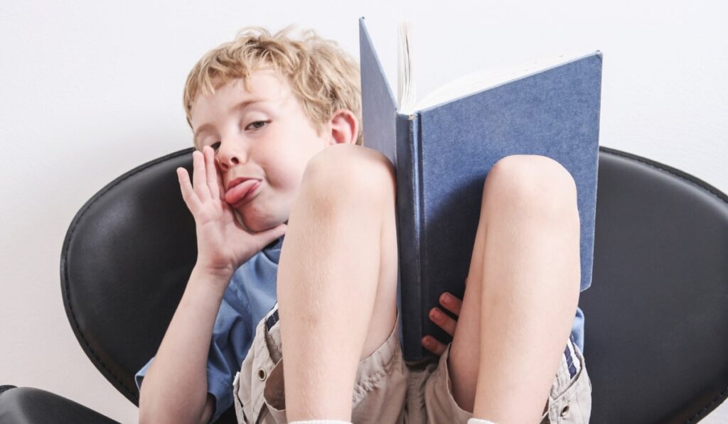 A child reading a book