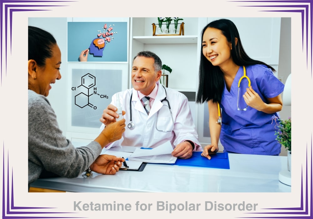 Psychiatrists discussing with a treated bipolar disorder patient