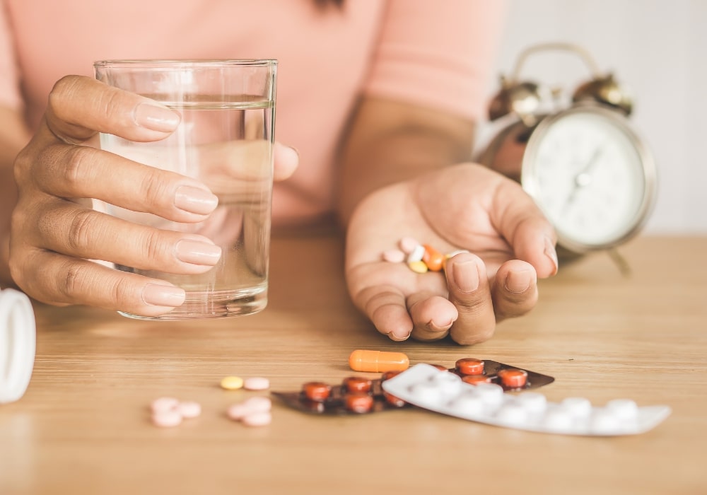 A person taking medicine for treatment-resistant depression