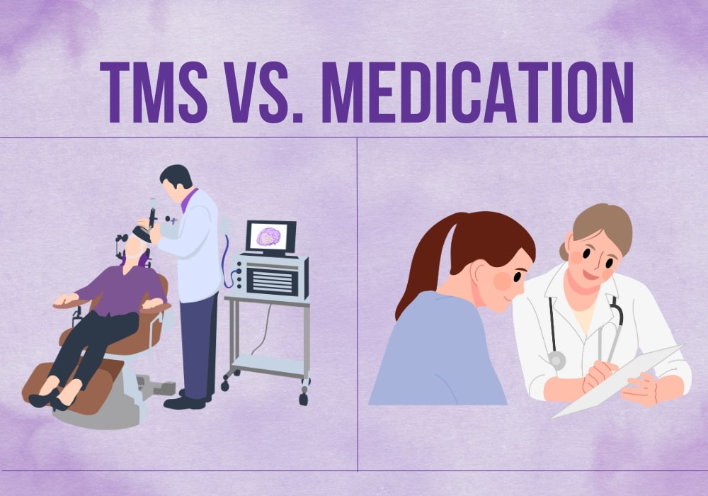 Animated portrays of TMS and medication